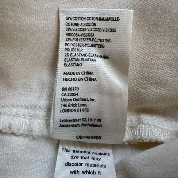 NWT Free People Venice Beach Cream Elastic Waist Flare Wide Leg Jeans Size 26 - Picture 13 of 14